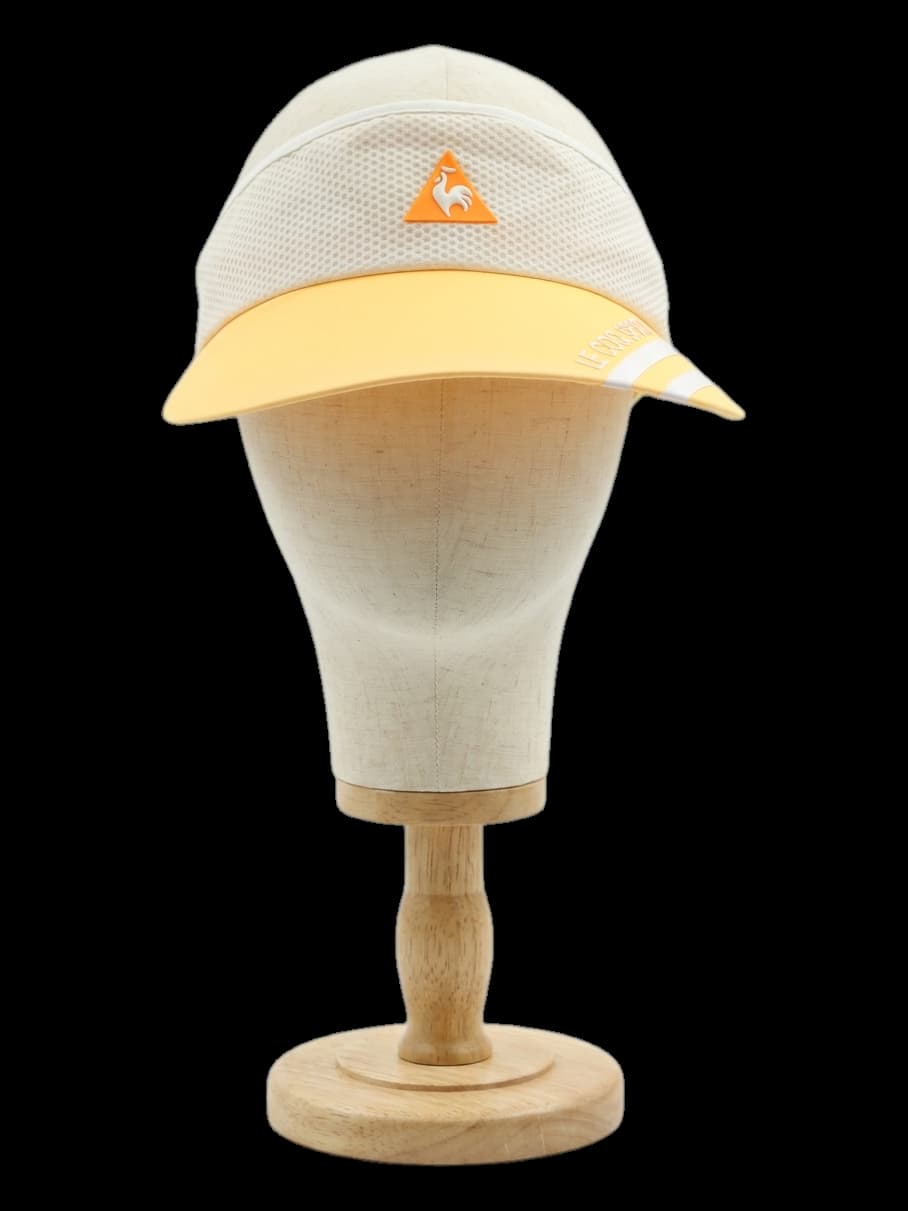 르꼬끄 스포르티브 화이트 옐로우 메쉬 썬바이저