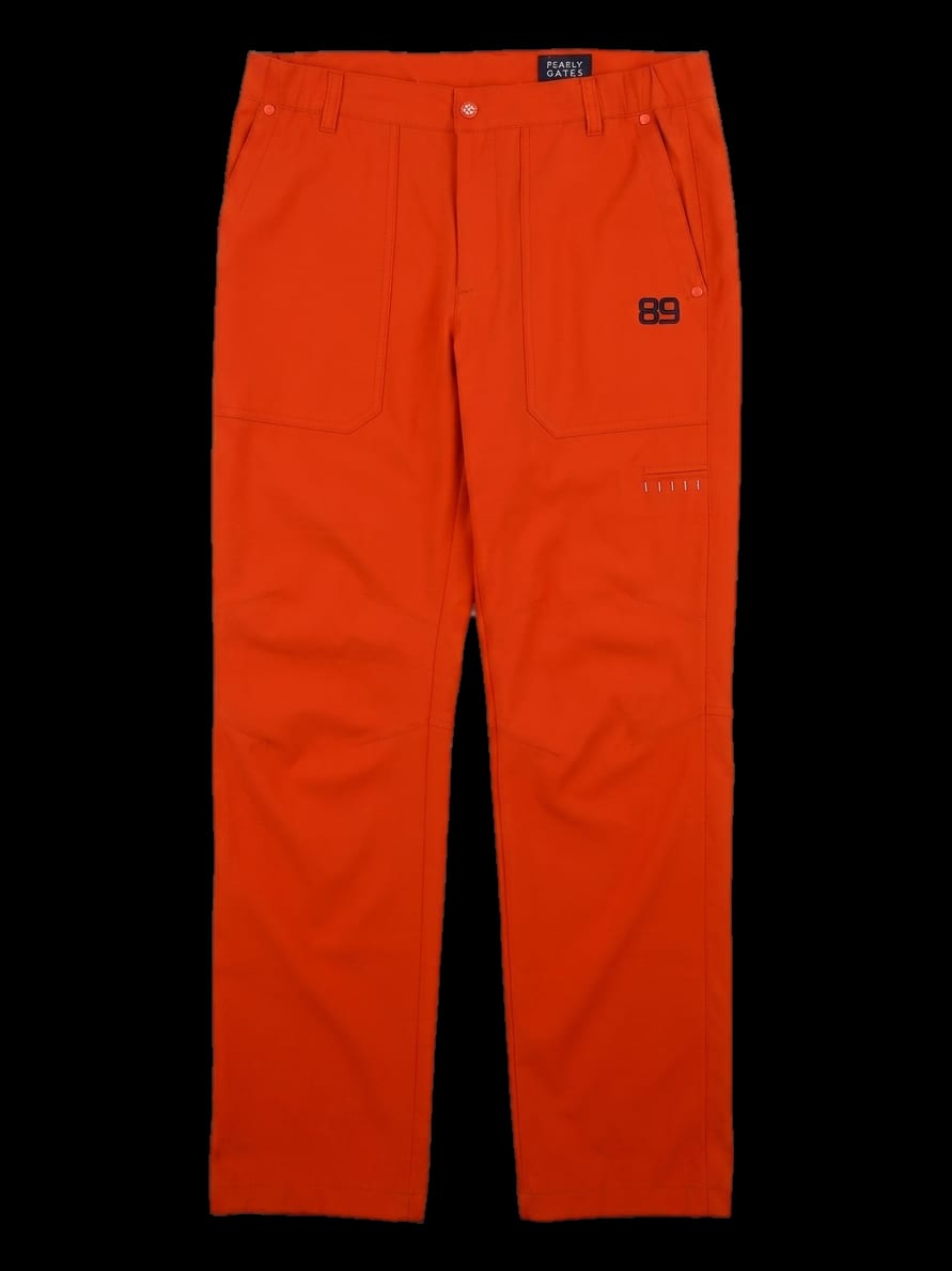 오렌지 로고 프린트 긴바지