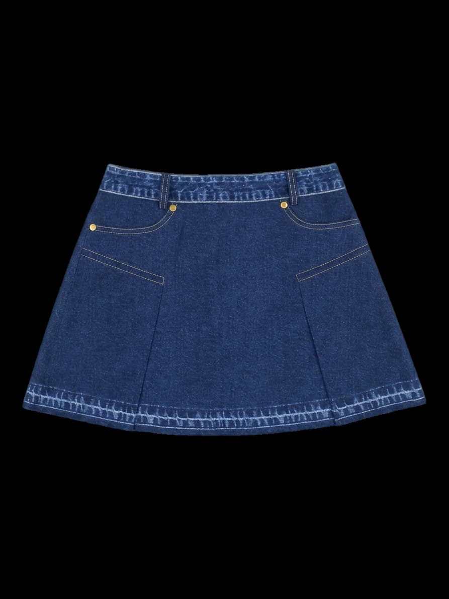 여성 데님 플리츠 스커트