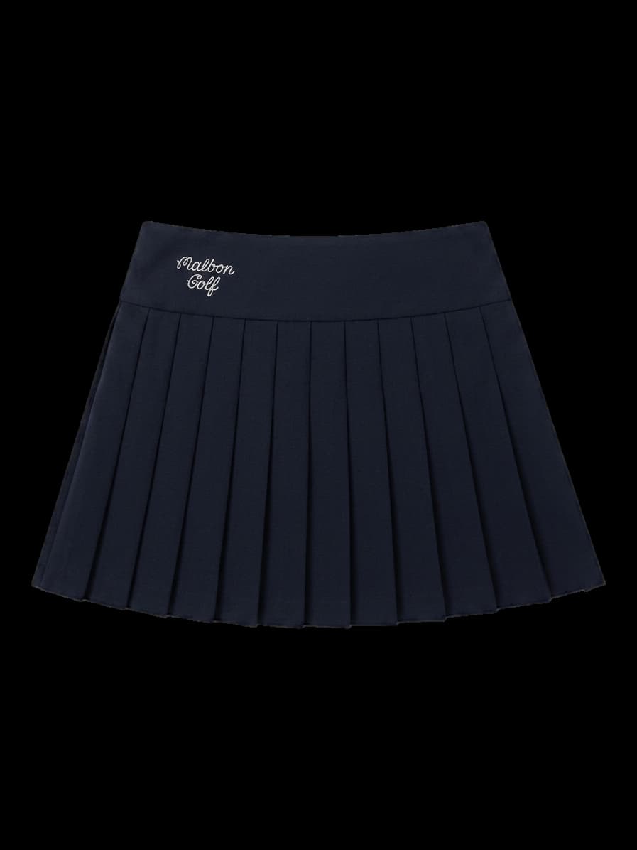 블랙 말본골프 플리츠 스커트