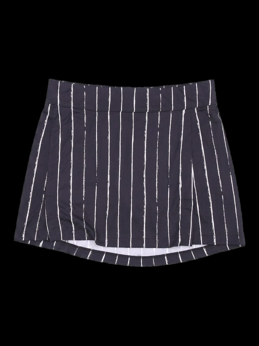 블랙 세로 스트라이프 A라인 큐롯 스커트