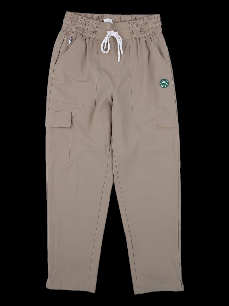 베이지 밴딩 카고 조거 팬츠