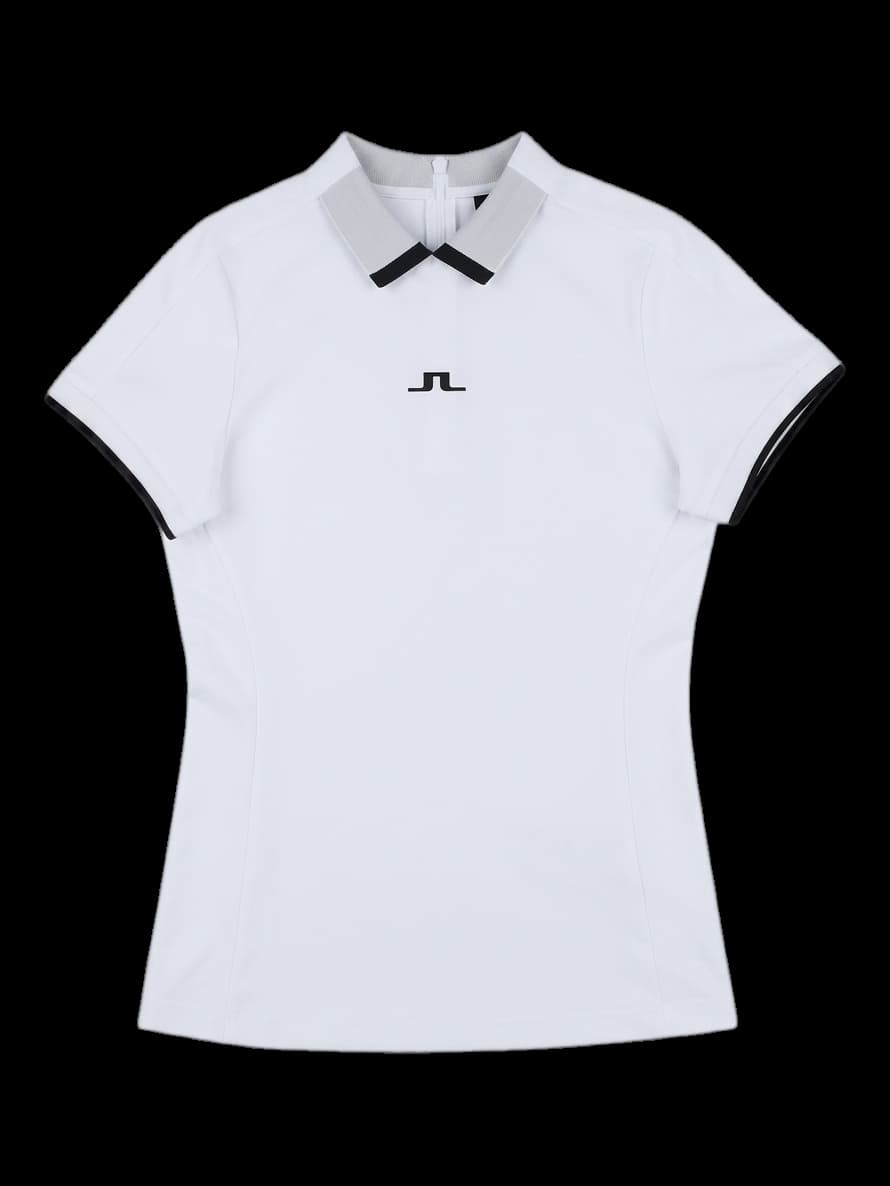 제이린드버그 여성 반팔 카라 티셔츠 화이트