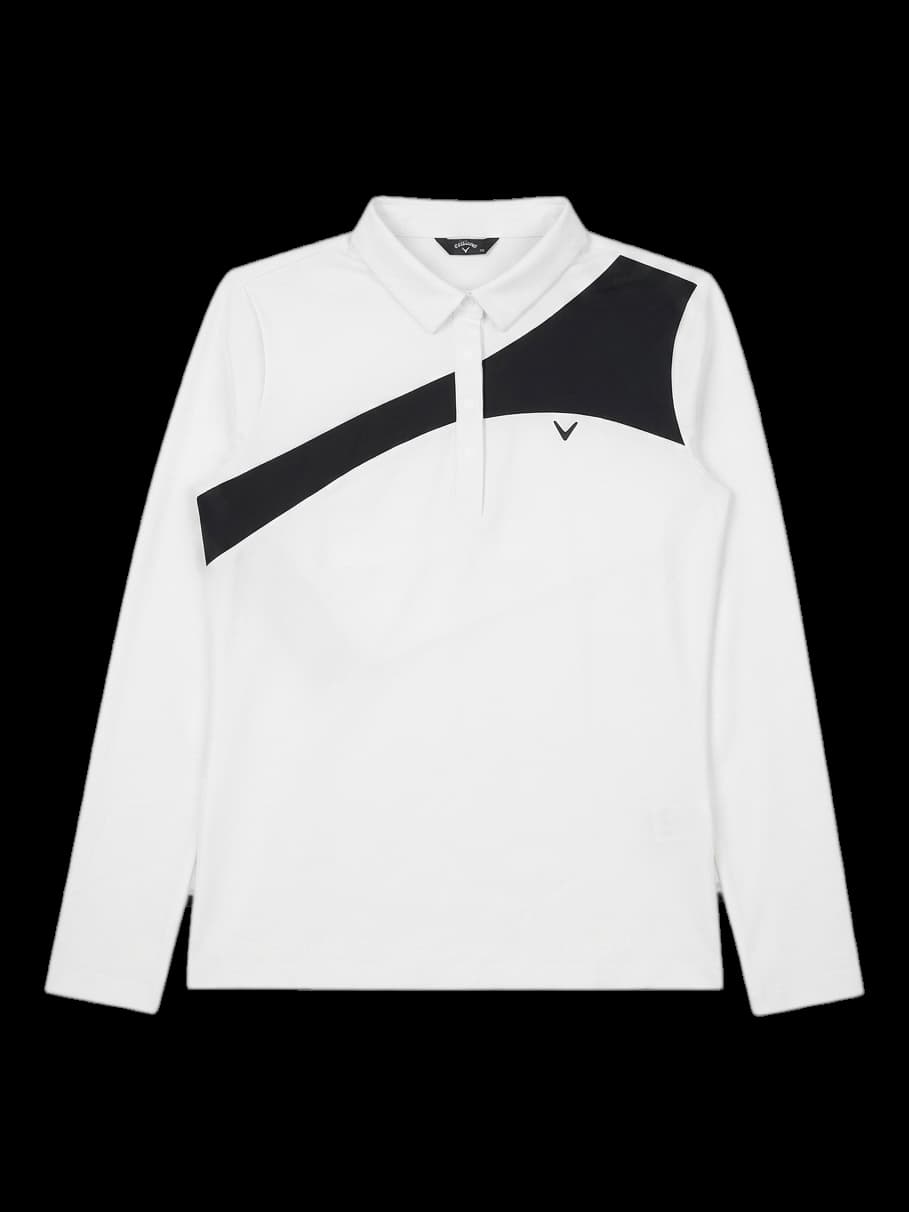 캘러웨이 여성 긴팔 카라티셔츠 (화이트/블랙 배색)