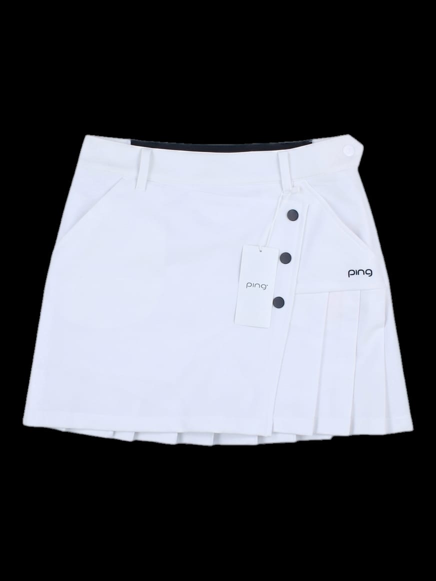 화이트 플리츠 스커트