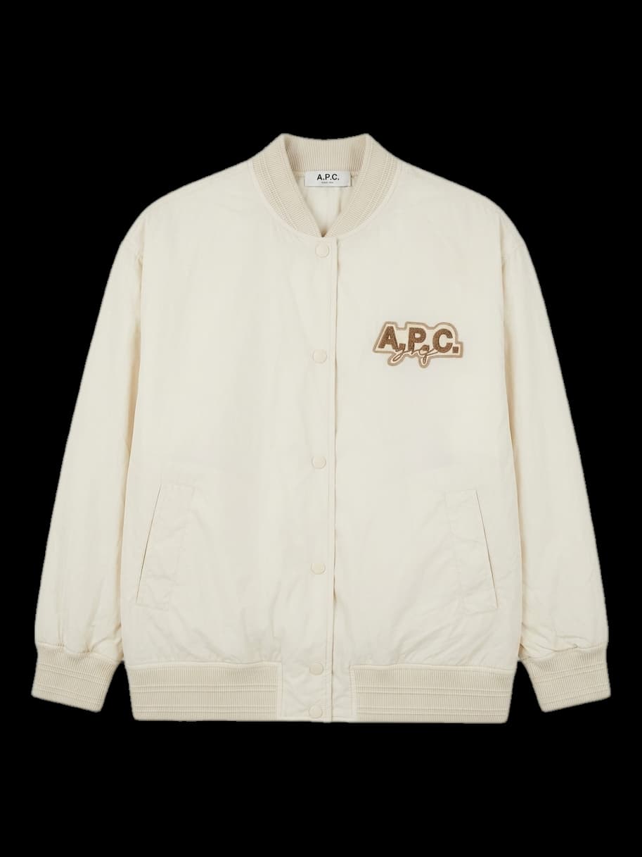 APC 로고 자수 바시티 점퍼