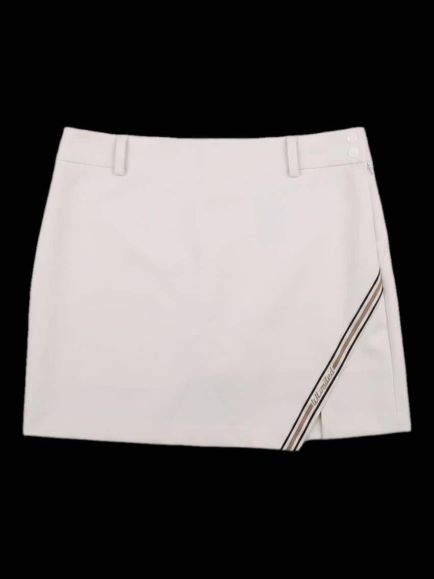 화이트 사이드 슬릿 미니 스커트