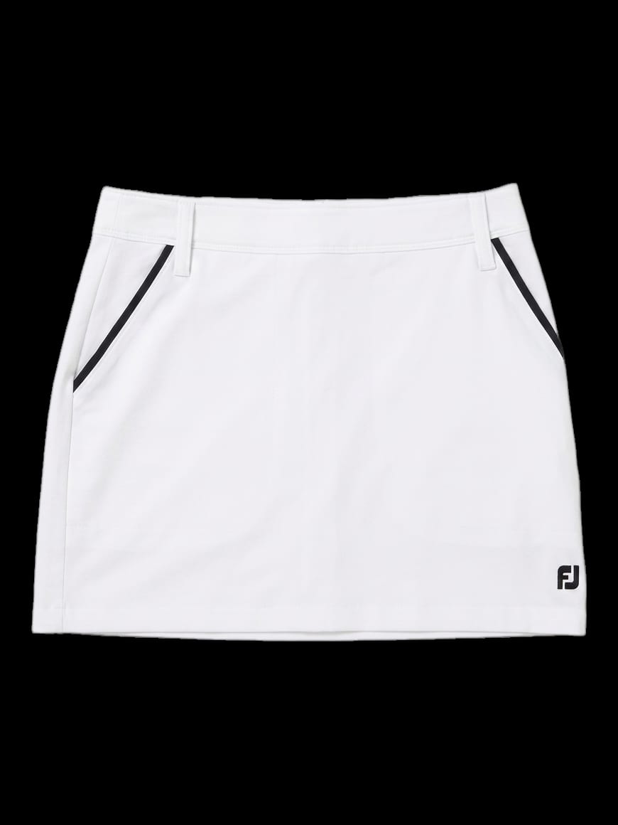 화이트 테이핑 포인트 미니 스커트