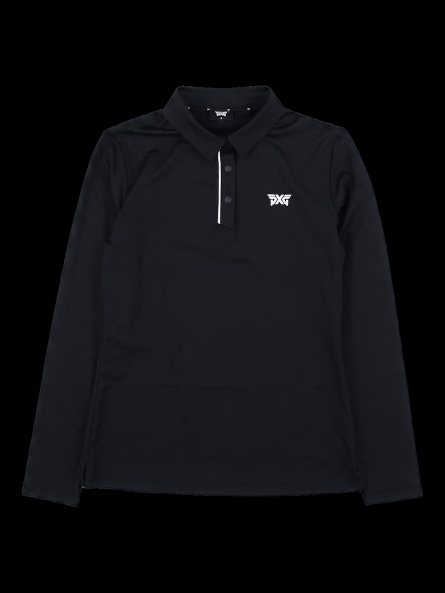 블랙 롱슬리브 카라 티셔츠