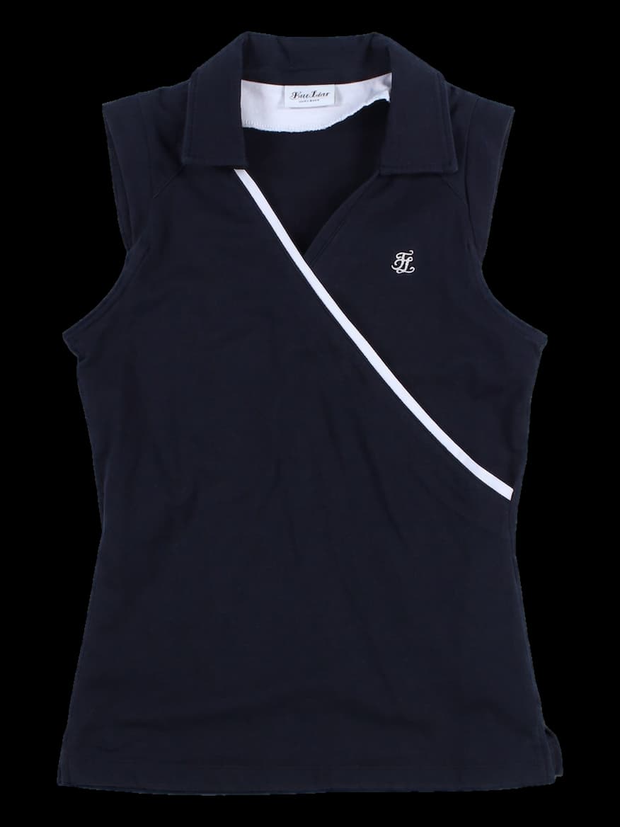 여성 민소매 카라 티