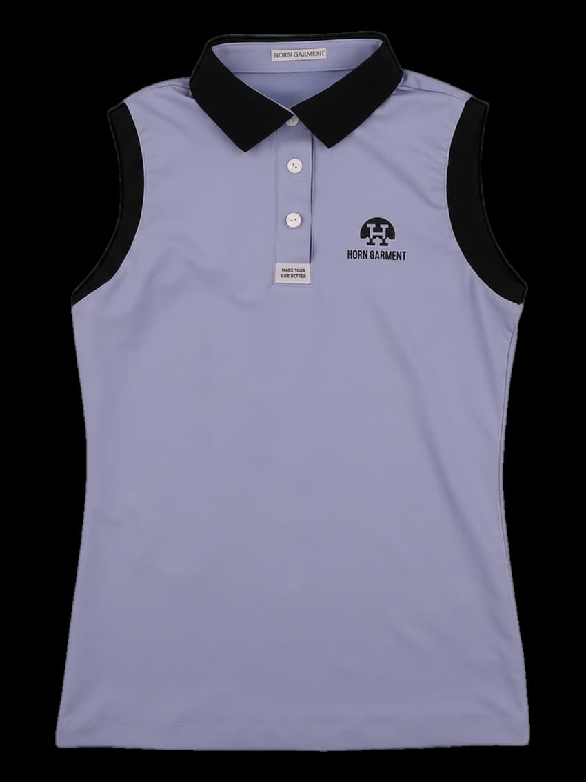 여성 민소매 카라 티