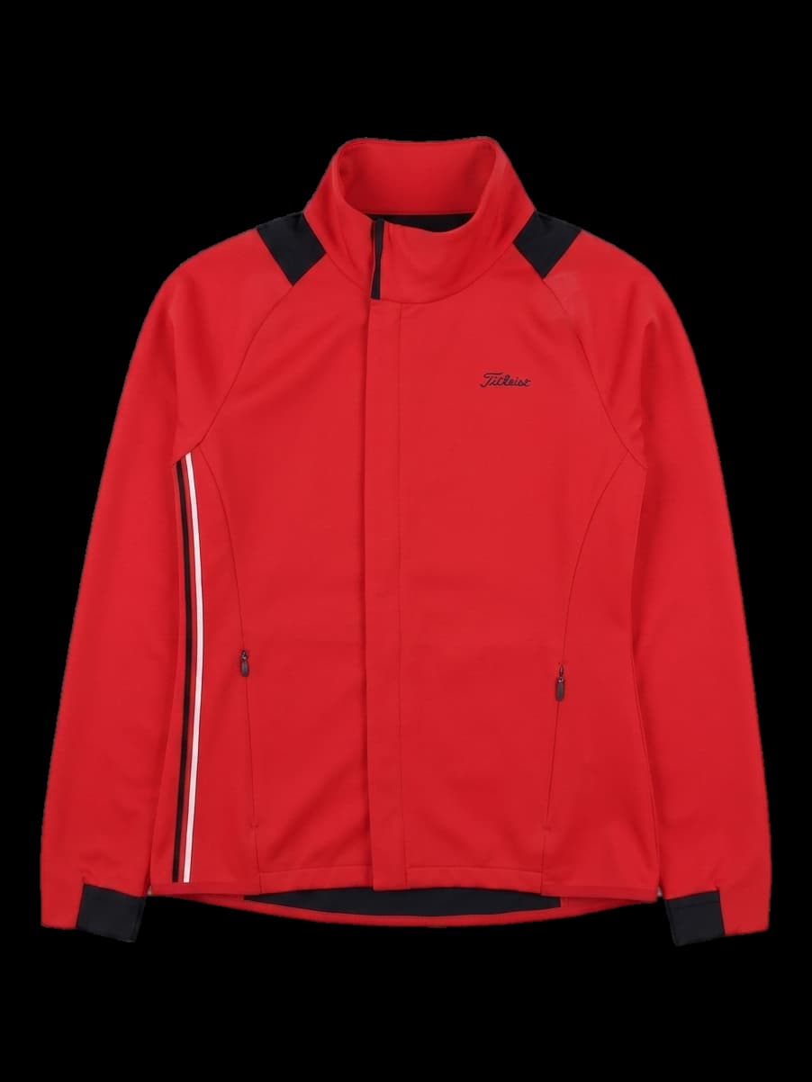 타이틀리스트 레드&블랙 배색 짚업 자켓
