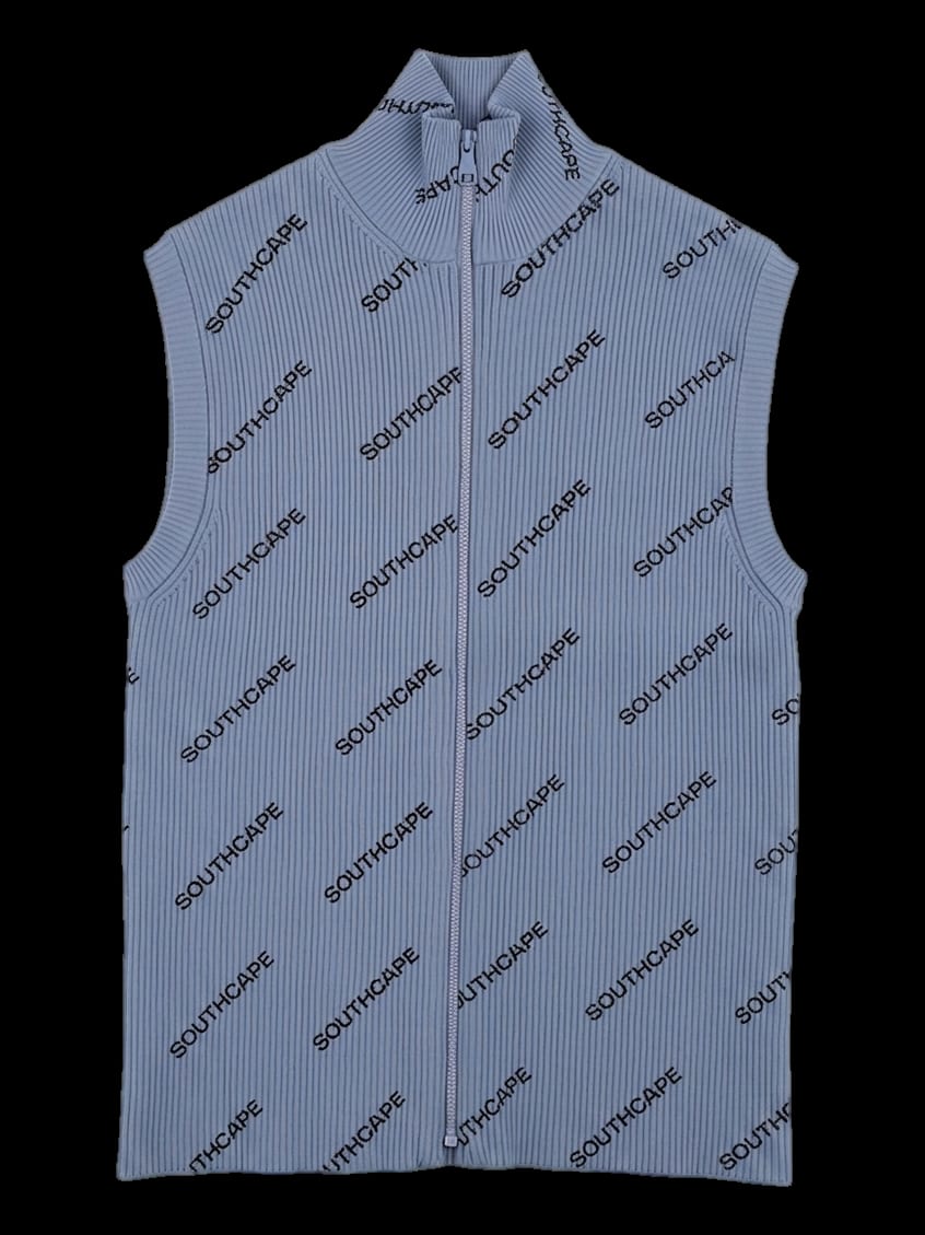 블루 SOUTHCAPE 레터링 집업 베스트
