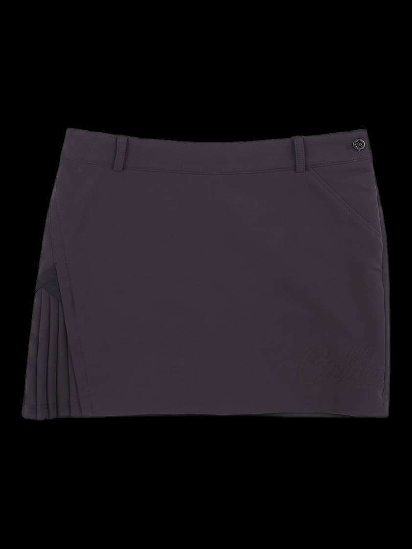블랙 사이드 플리츠 큐롯 스커트