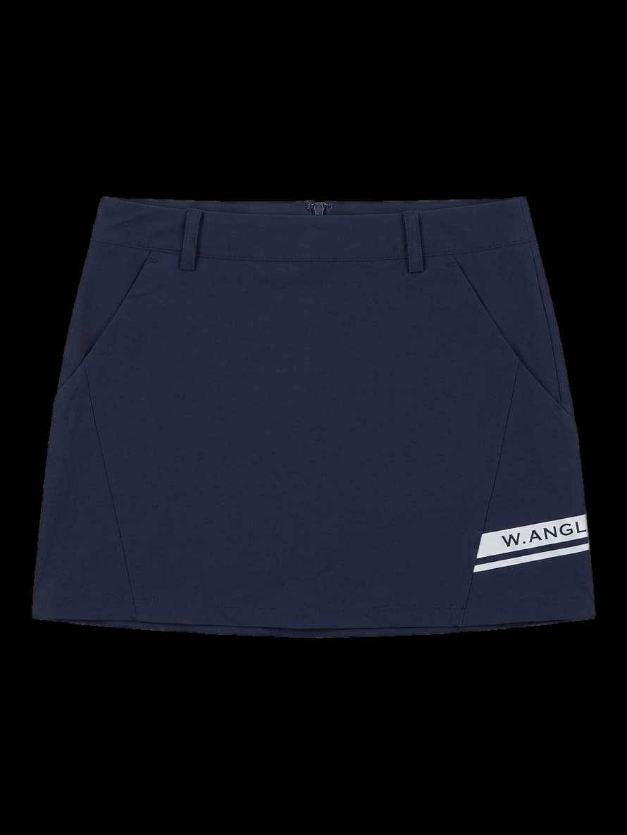 와이드앵글 여성 로고 테이프 미니 스커트
