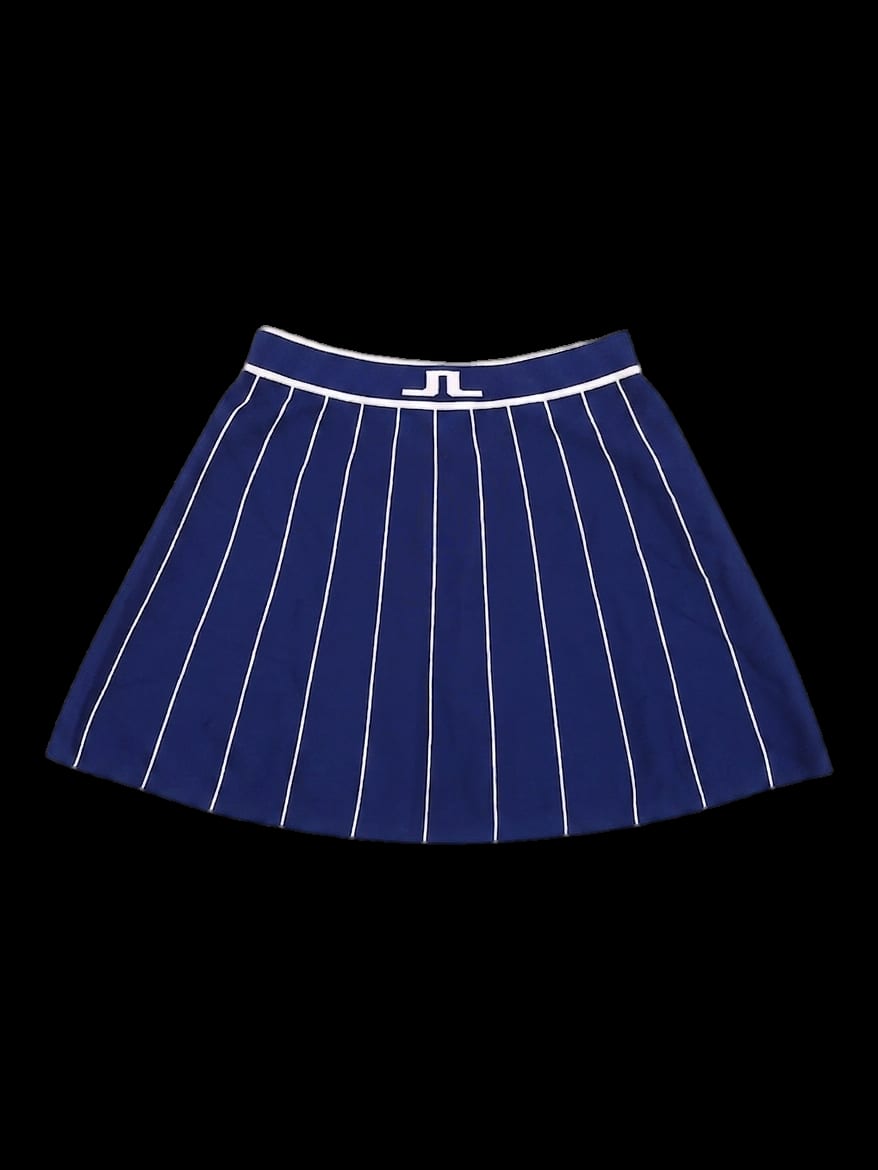 블루 세로 스트라이프 니트 스커트