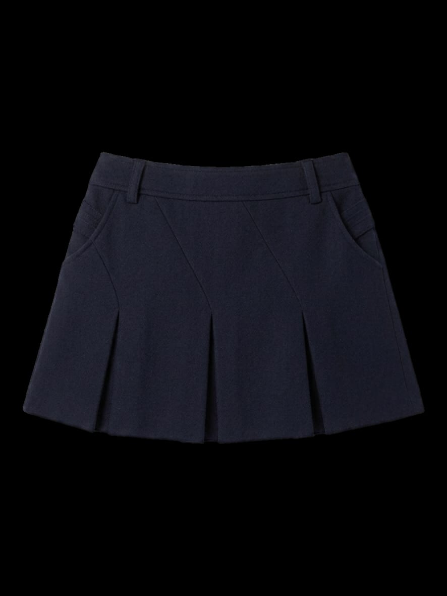 블랙 플리츠 미니 스커트