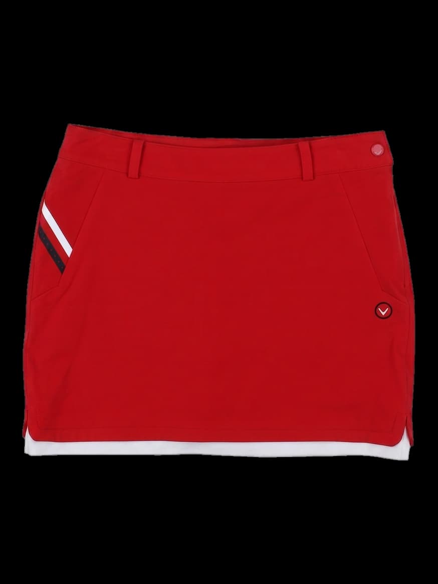 여성용 레드 테니스 스커트 팬츠