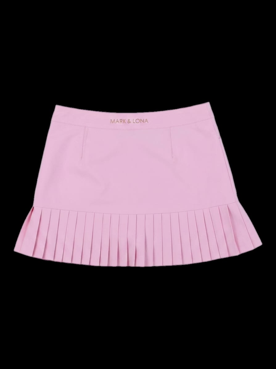 핑크 하단 주름 골프 스커트