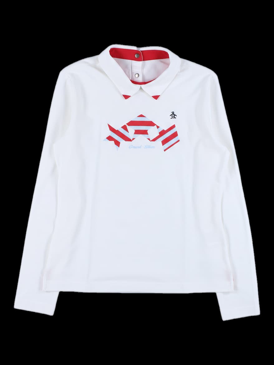 여성 긴팔 카라 티