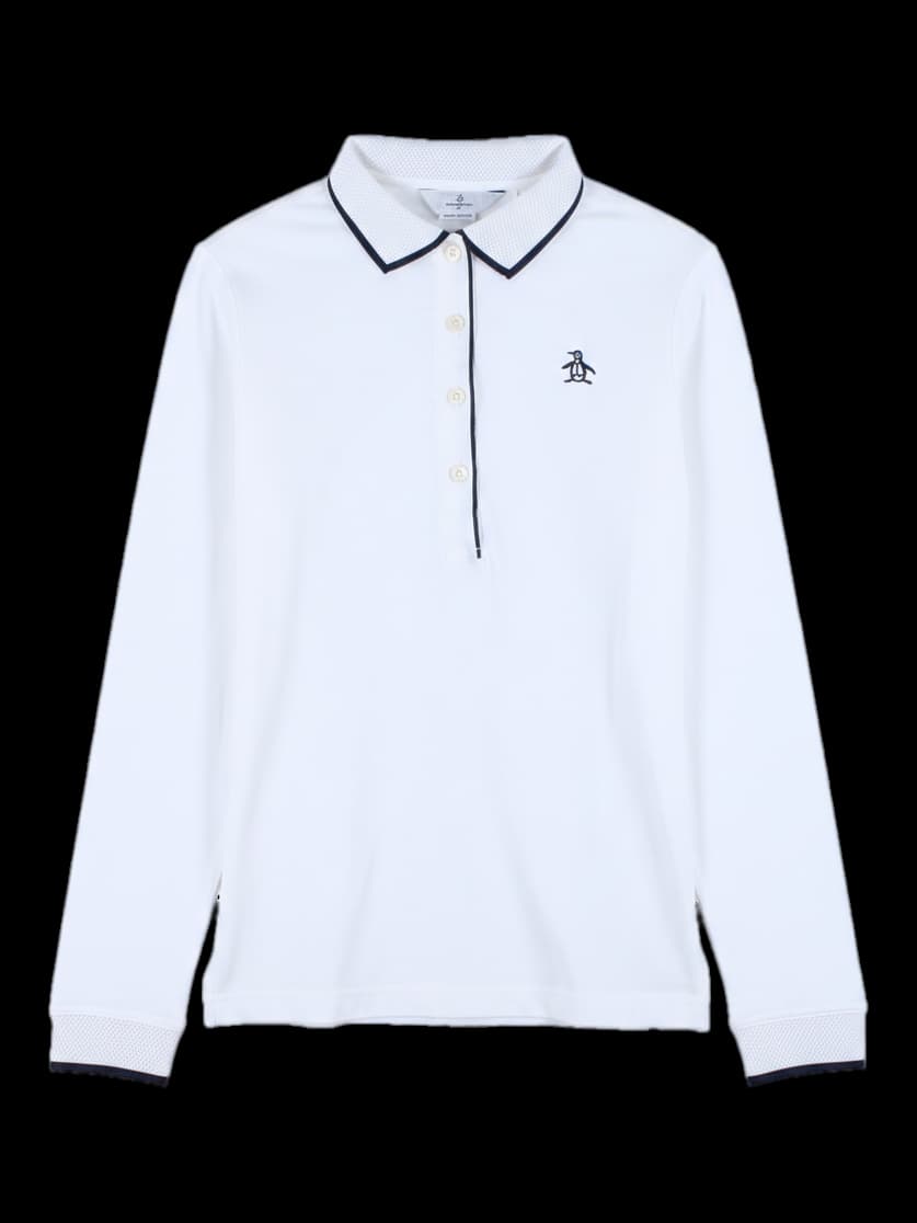 여성 긴팔 카라 티