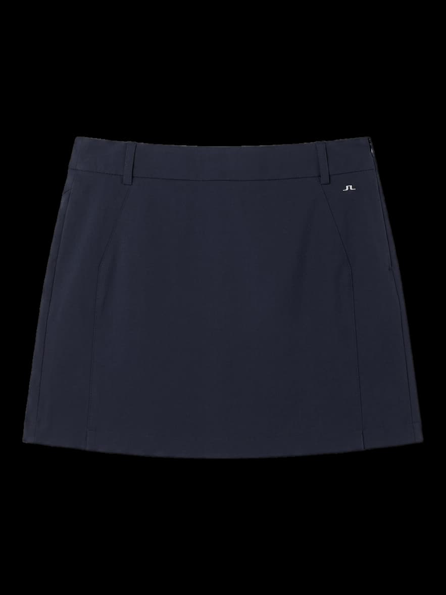블랙 베이직 로고 스커트