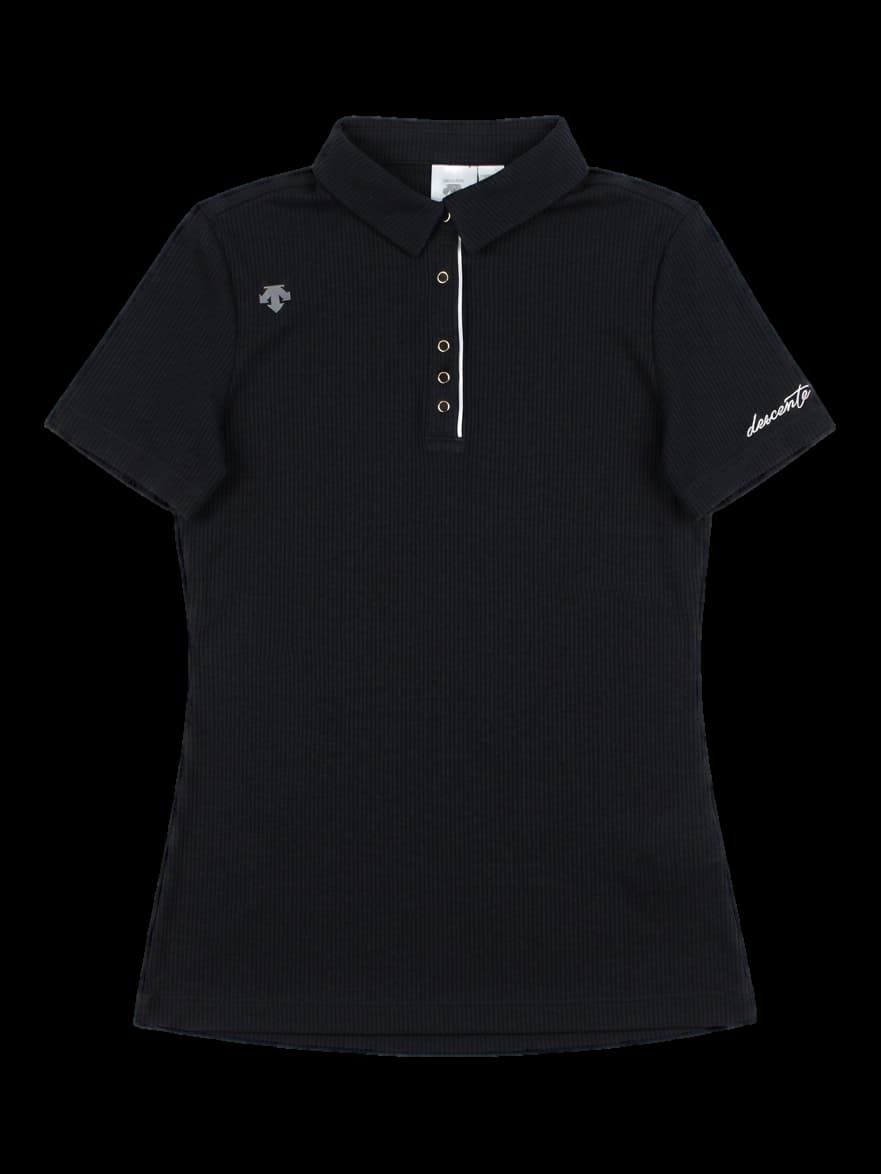 데상트 블랙 반팔 카라티