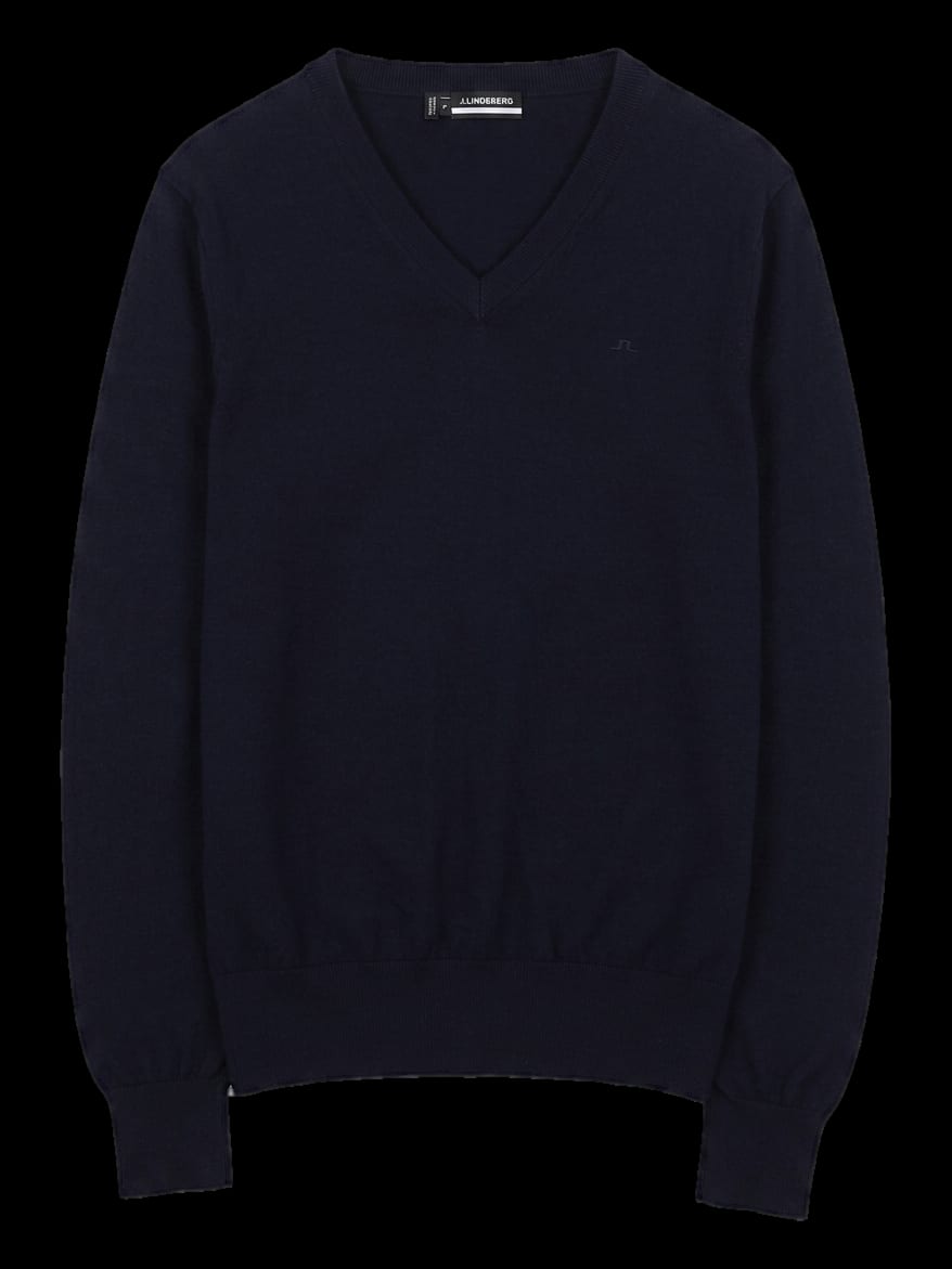 네이비 브이넥 긴팔 니트