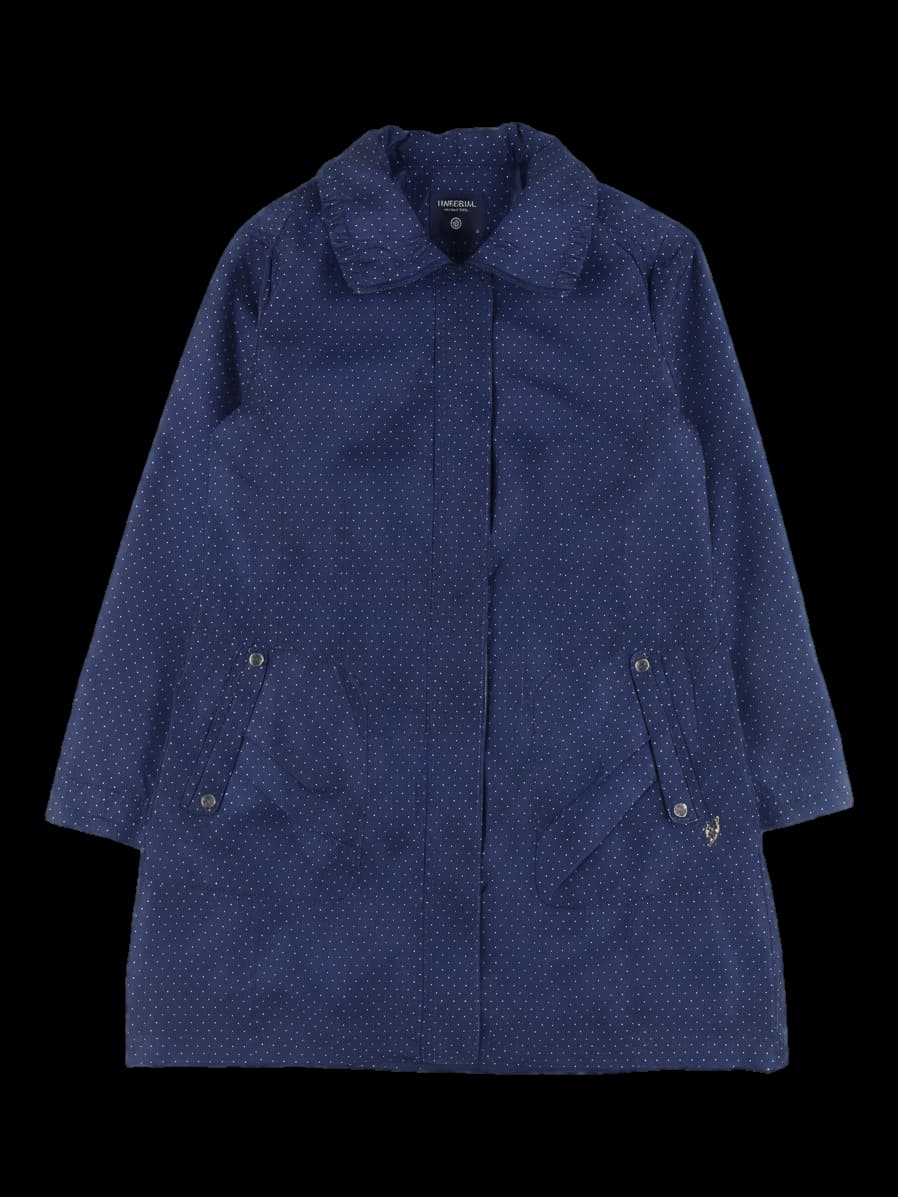 도트 집업 바람막이 롱 자켓