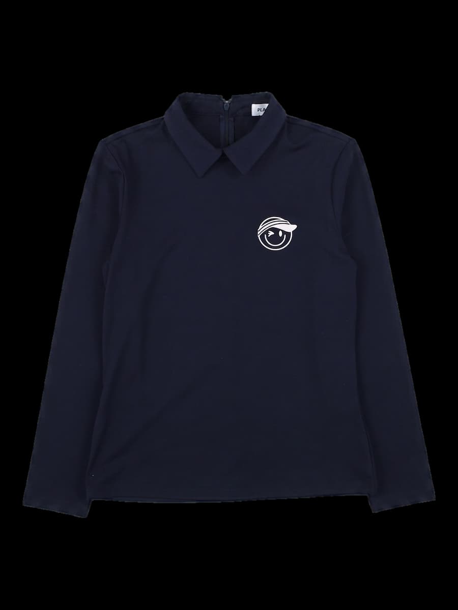 네이비 긴팔 카라 티셔츠