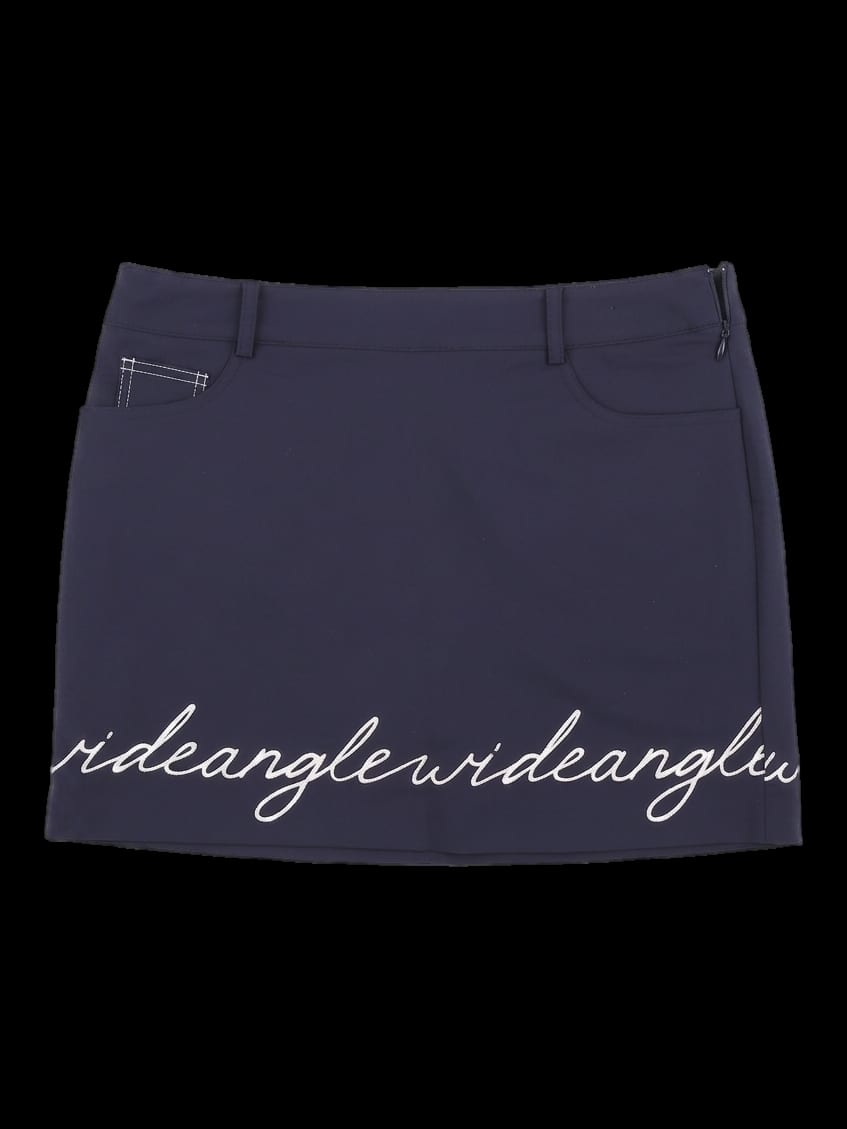 네이비 로고 레터링 큐롯 스커트