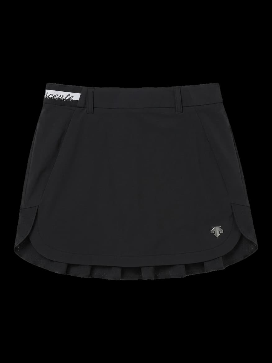 데상트 블랙 로고 여성 스커트