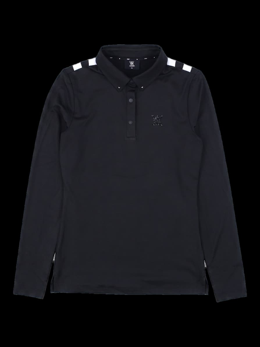 블랙 롱슬리브 백그래픽 카라티