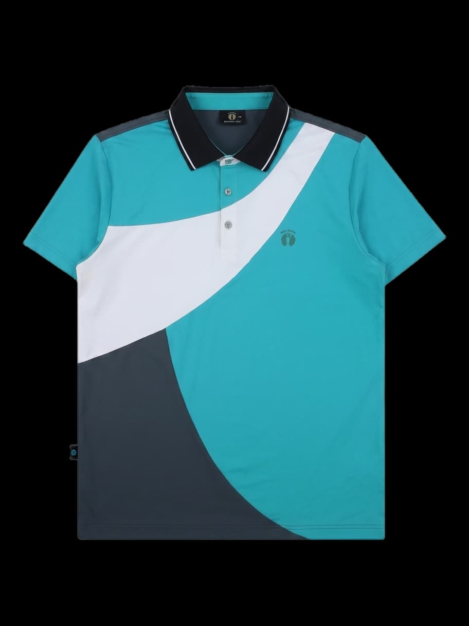 빈폴골프 남성 블록형 반팔 카라티