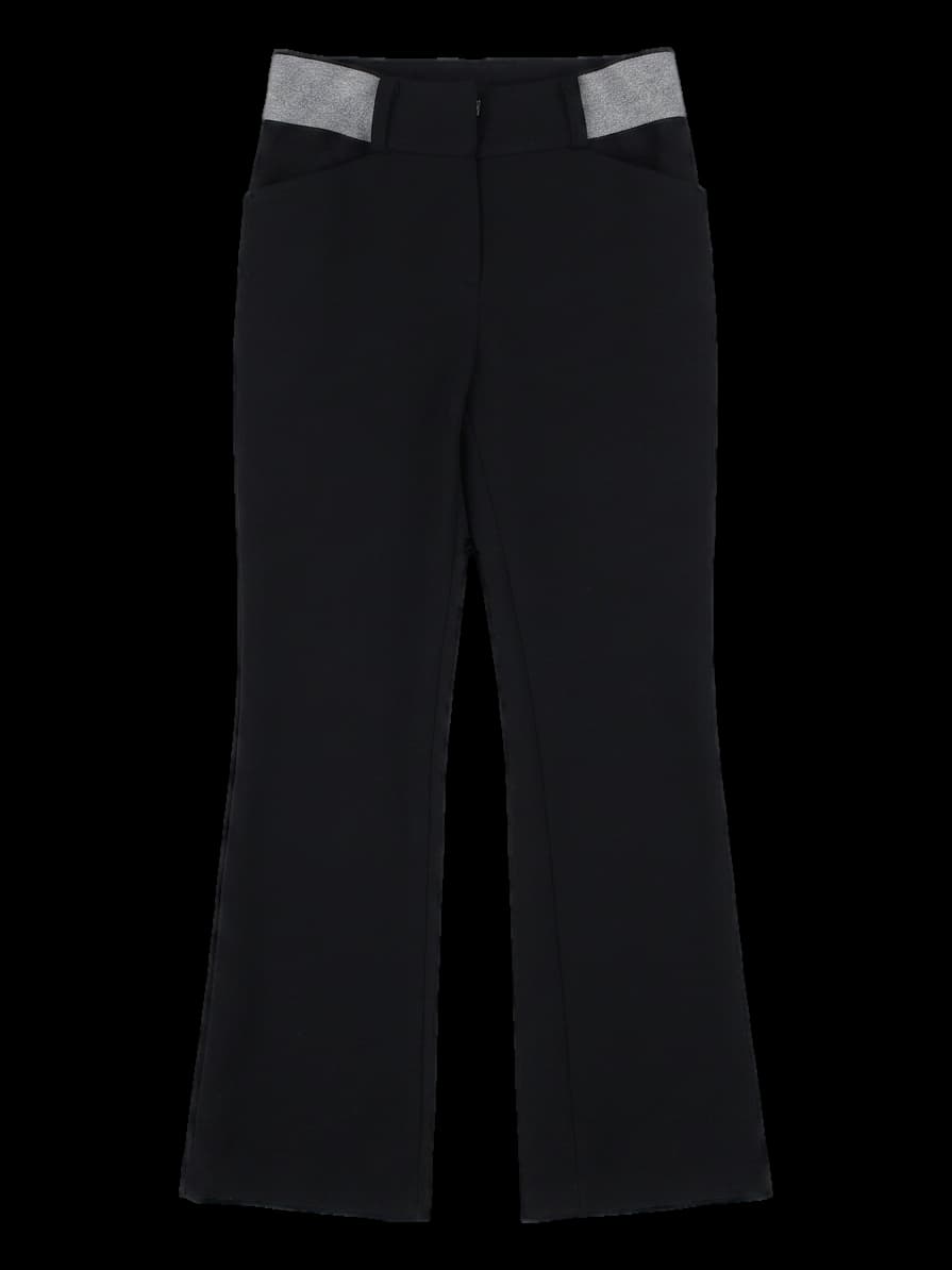 블랙 웨이스트 포인트 부츠컷 팬츠