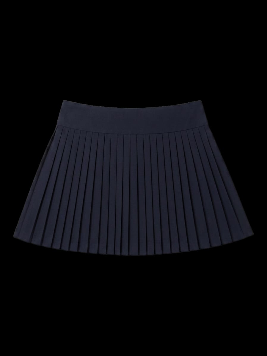 블랙 플리츠 미니 스커트