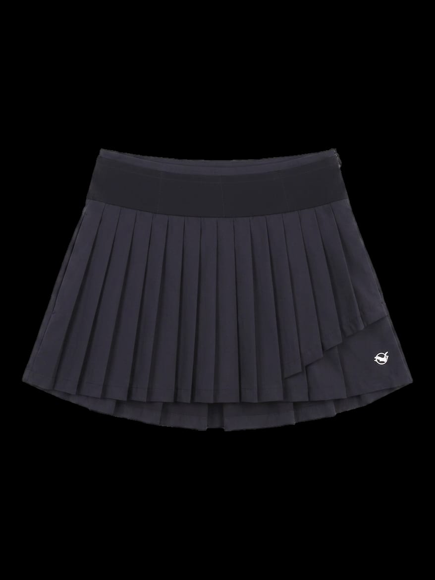 블랙 플리츠 레이어드 스커트