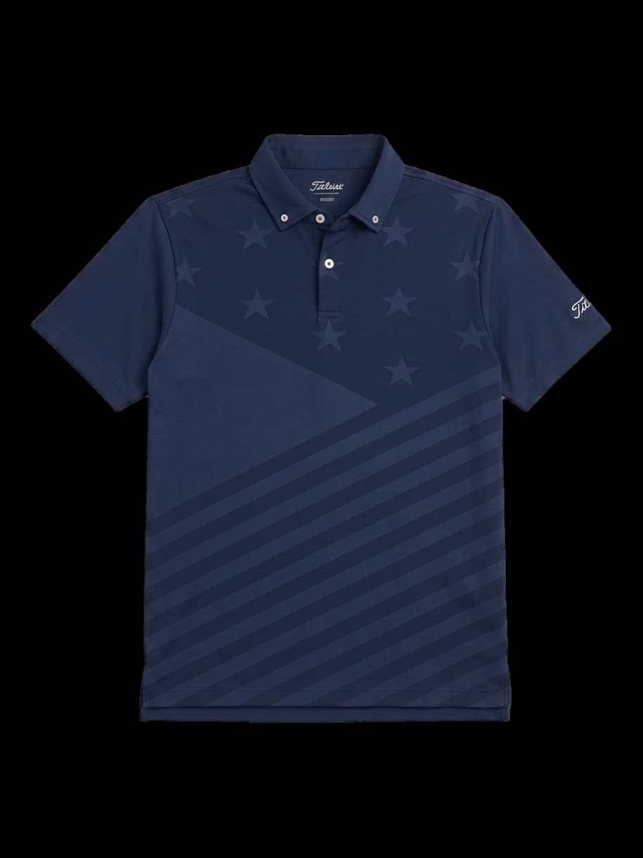 타이틀리스트 네이비 패턴 반팔 카라티