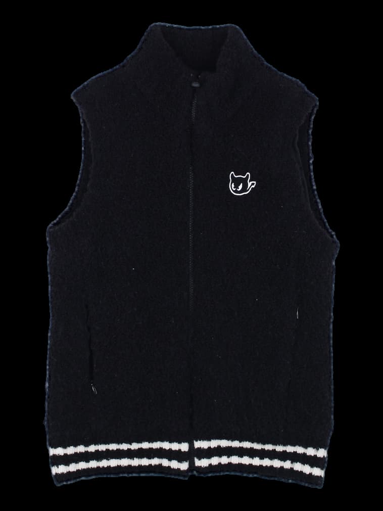 블랙 보아 퍼 지퍼업 베스트