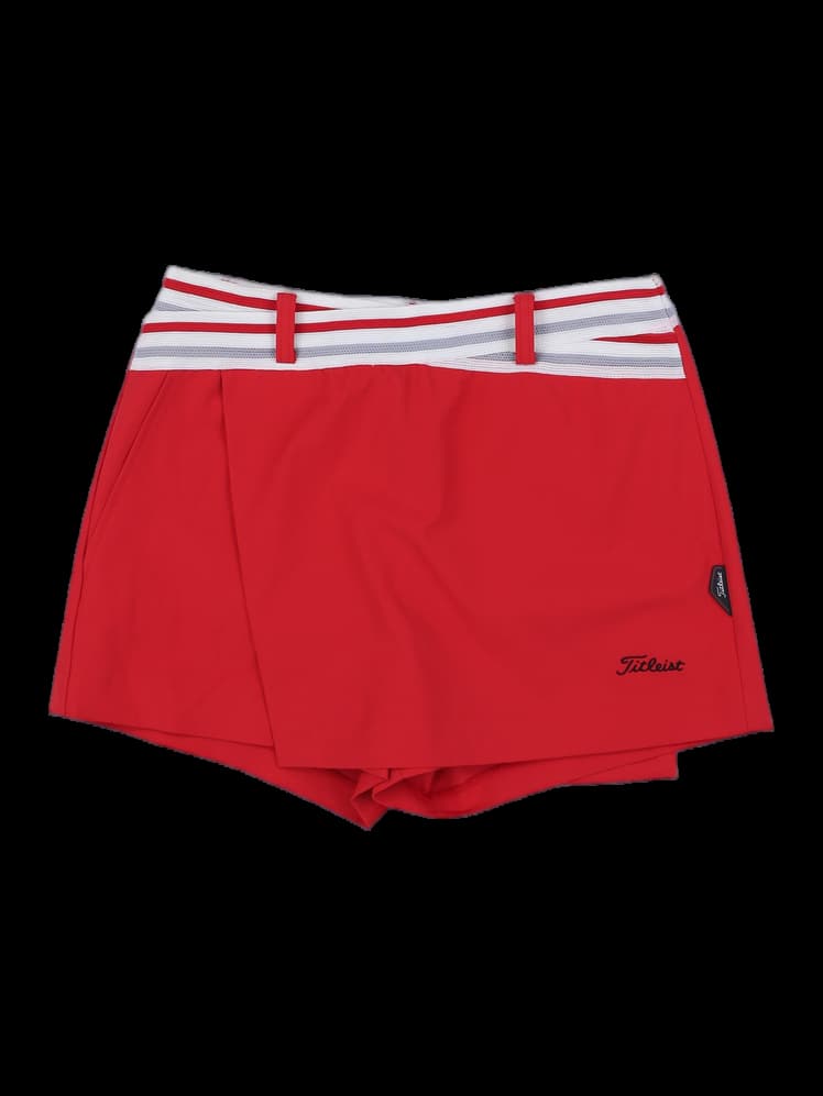 타이틀리스트 레드 웨이스트 밴드 골프 큐롯 스커트