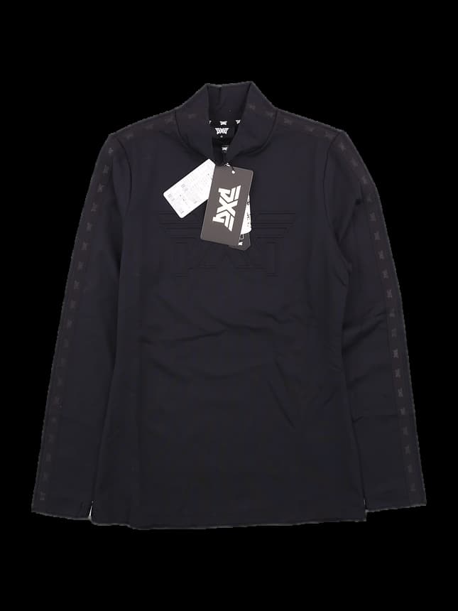 블랙 하프 지퍼 긴팔 티셔츠