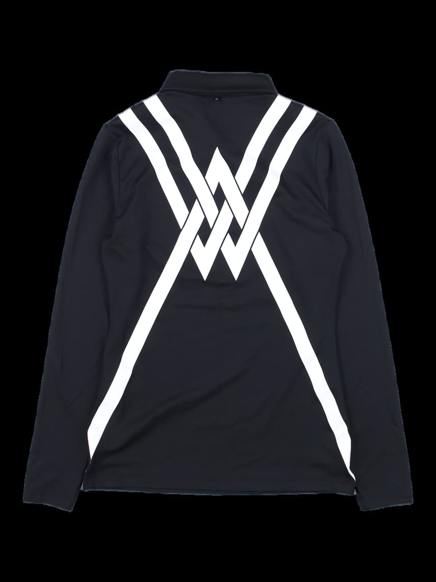 블랙 롱슬리브 백그래픽 카라티