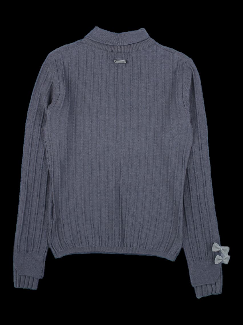 그레이 카라 리브 니트 풀오버