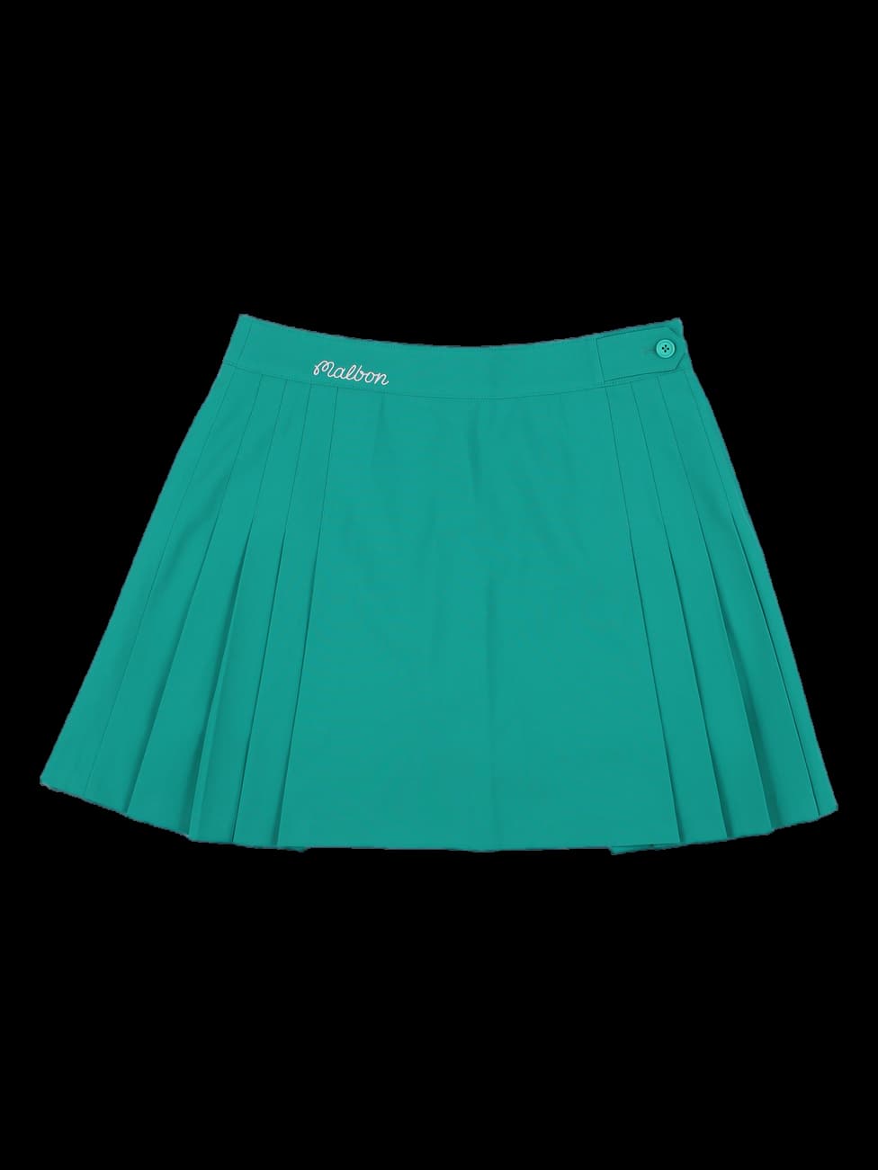 그린 로고 플리츠 미니 스커트