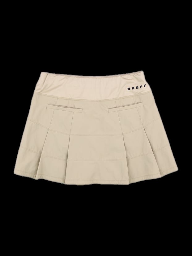 베이지 플리츠 큐롯 스커트