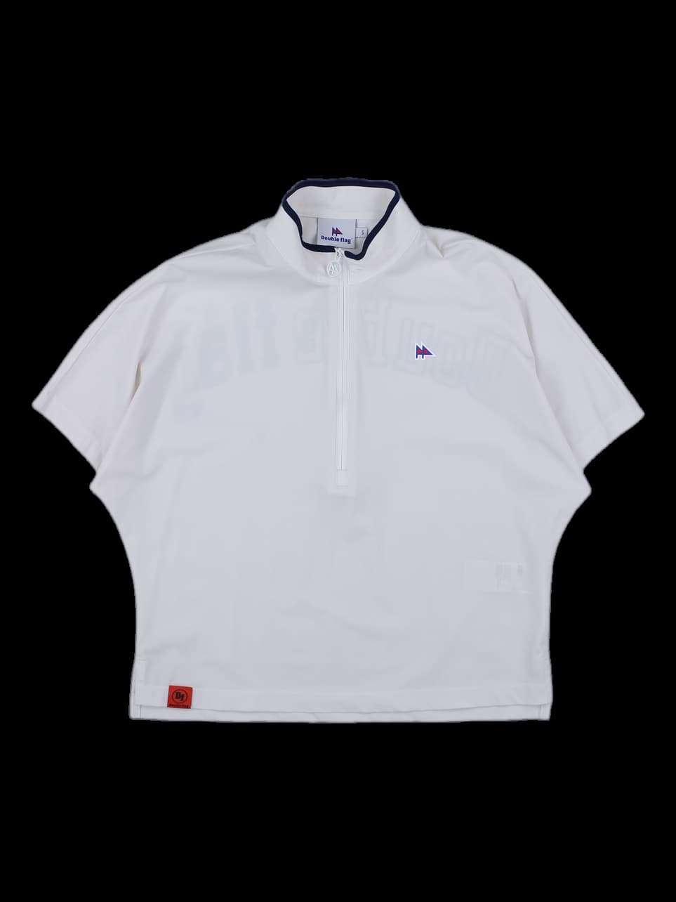 더블플래그 반팔 카라 하프집업 티셔츠