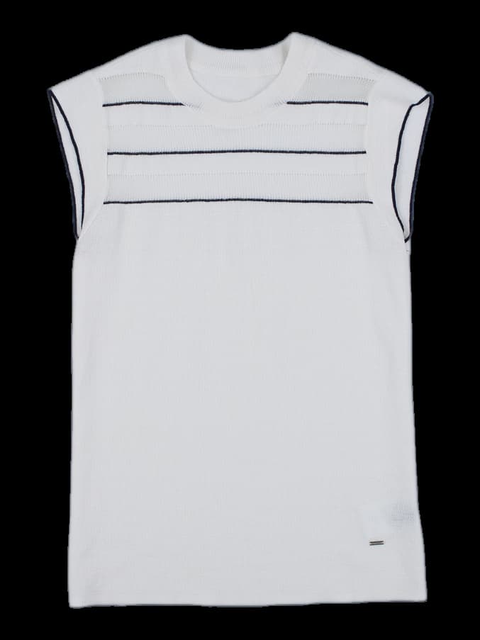 스트라이프 디테일 니트 베스트