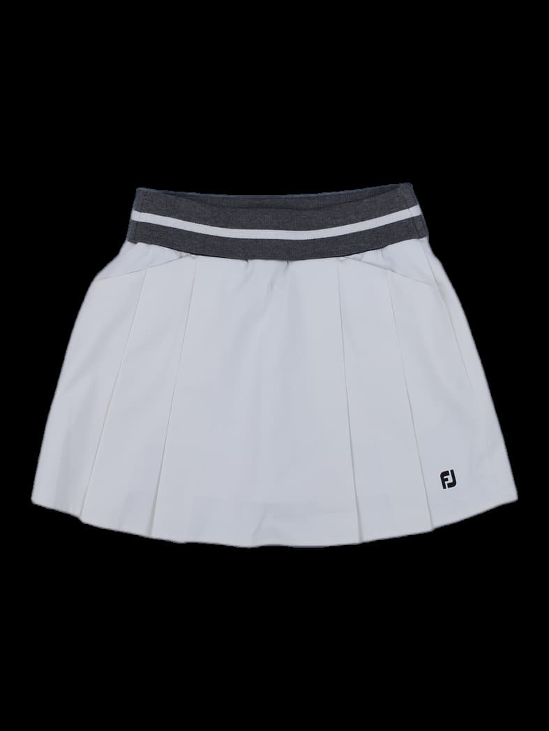 화이트 플리츠 스커트