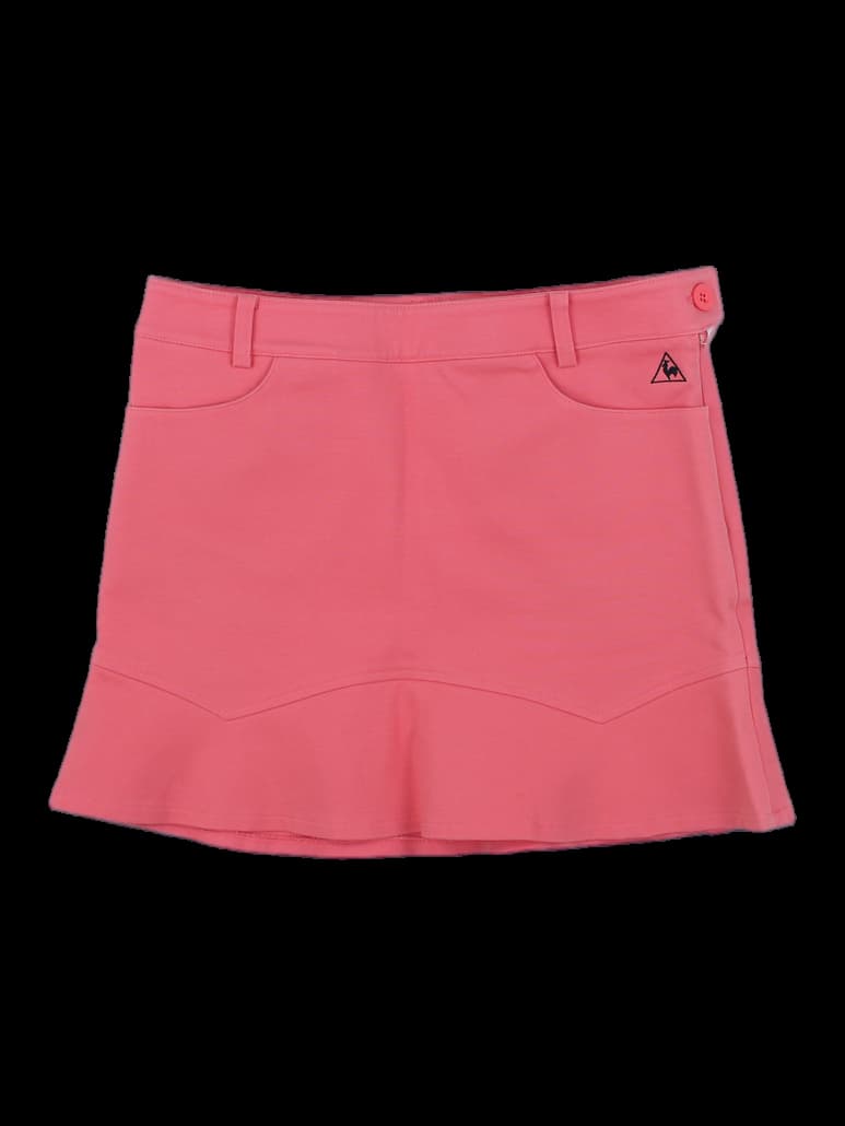 여성 코랄 핑크 플레어 스커트 (파우치 포함)