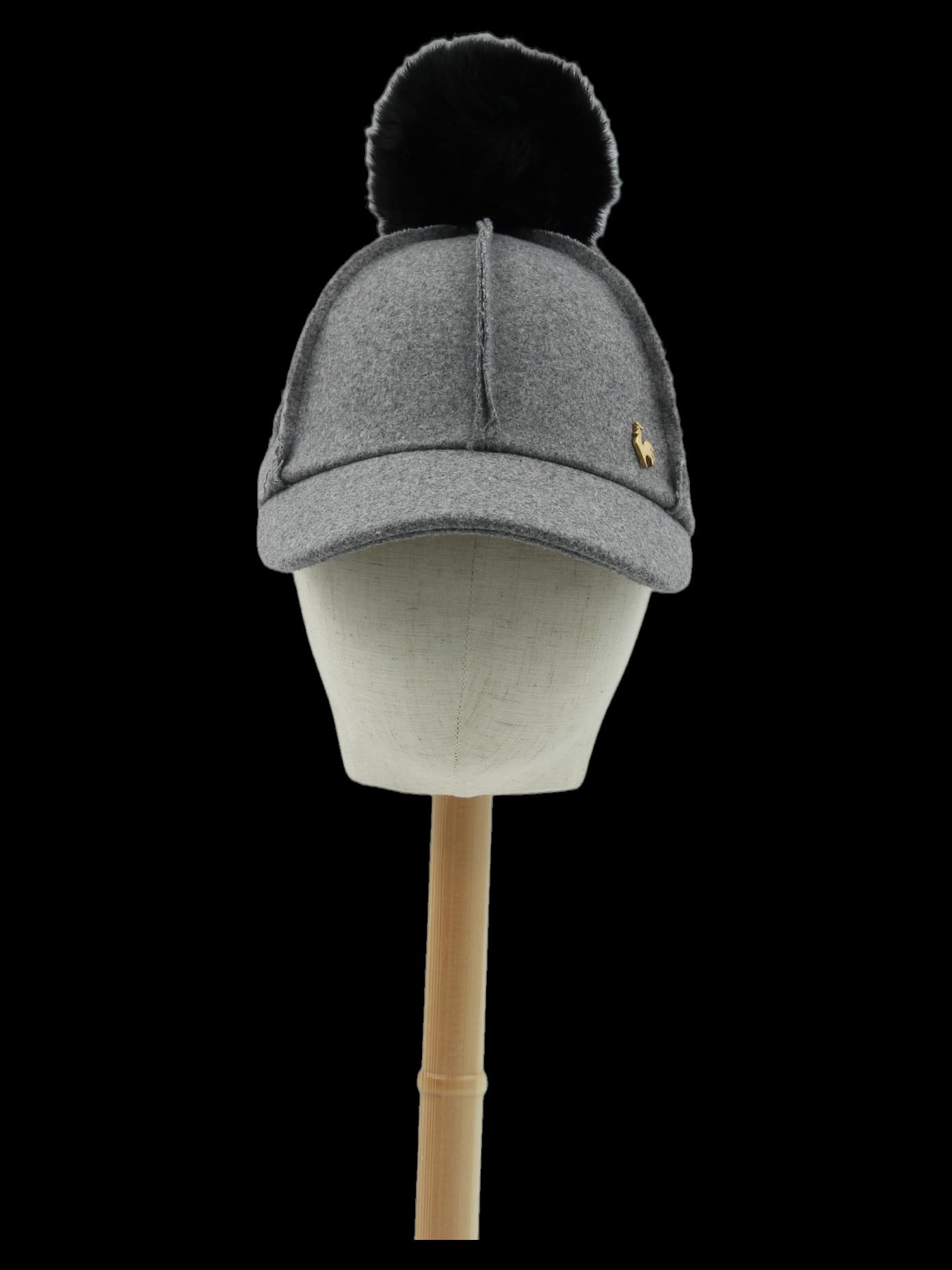 그레이 폼폼 울 캡